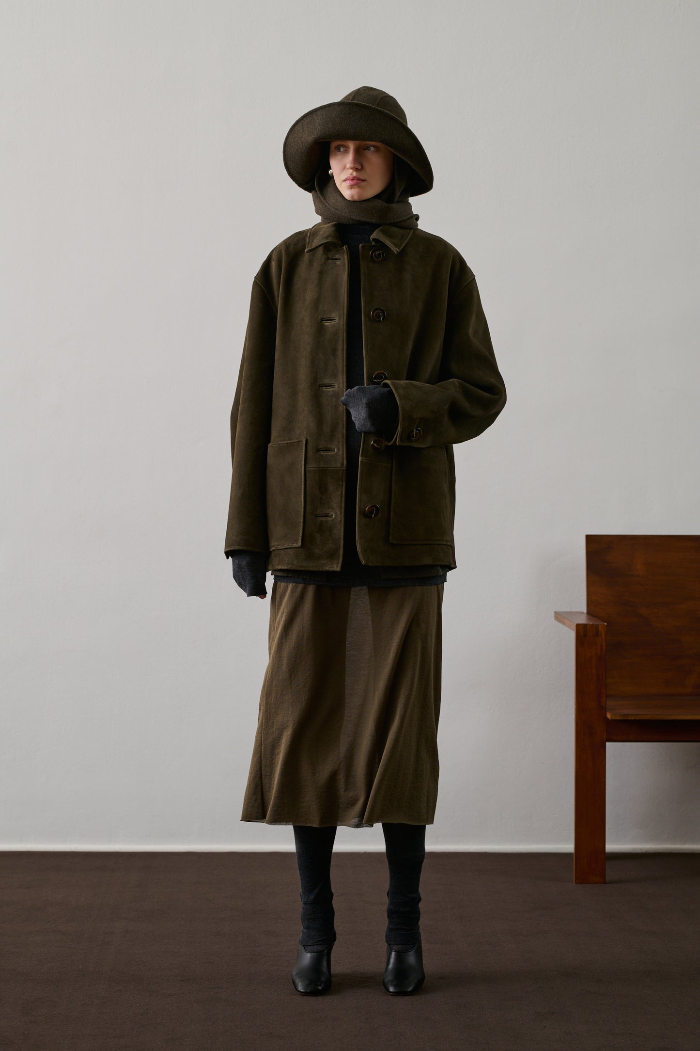Veste Vincenzo - Kaki Foncé - Cuir - Femme