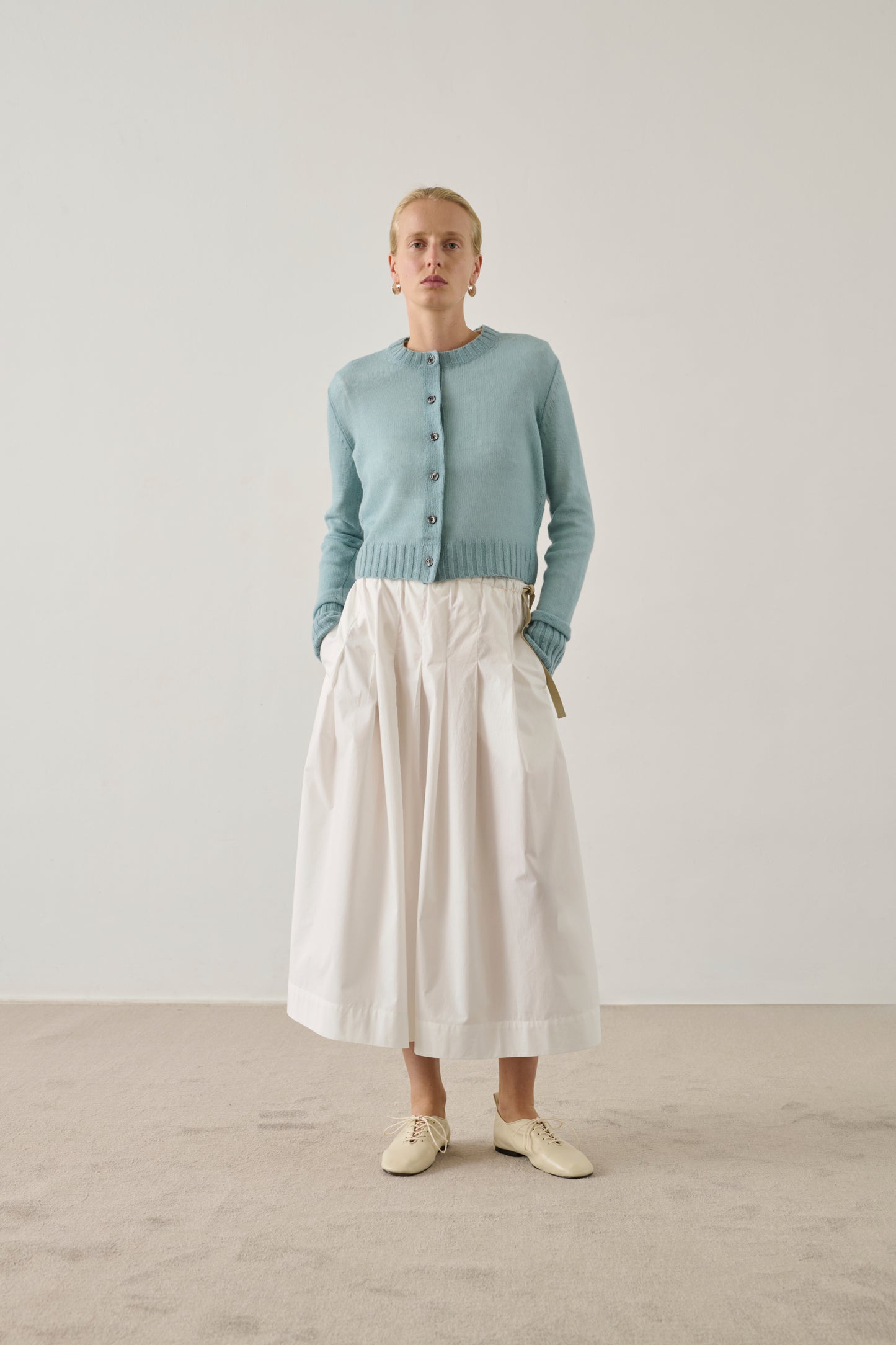 Cardigan Griffith - Bleu Céladon - Laine mérinos - Femme