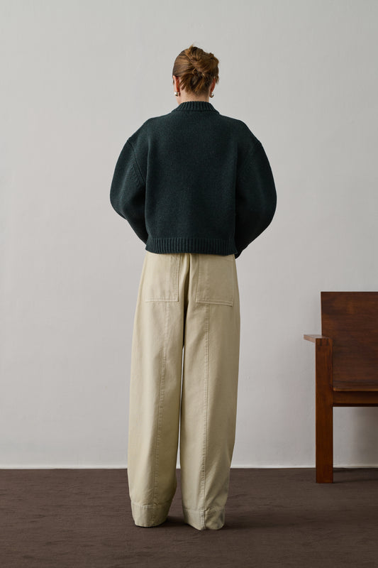 Cardigan Leonard - Vert Forêt - Laine - Femme
