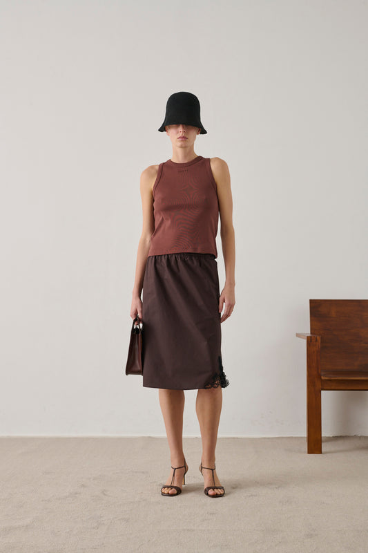 Débardeur Dolly - Acajou - Coton - Femme